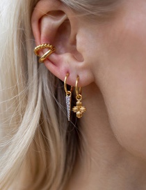 Fashion Gold Color Alloy Cross Arrow Ear Clip Earrings Set