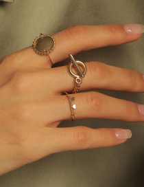 Fashion Gold Color Alloy Sun Heart-shaped Chain Buckle Ring Set