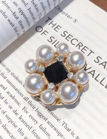 Fashion No. 8 Round Pearl-gold Bottom Jeweled Cubic Crystal Stand Ring Clasp