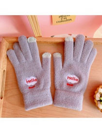 Fashion Blue Gray Letters Five-finger Touch Screen Gloves