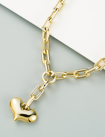Fashion Gold Color Thick Chain Love Heart Pendant Necklace