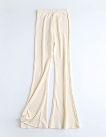 Fashion Off-white Solid Color Knitted Loose Straight-leg Pants
