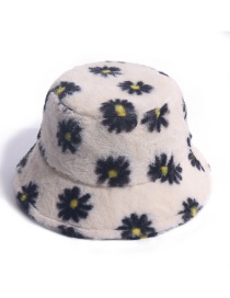 Fashion Rice + Black Little Daisy Print Plush Fisherman Hat