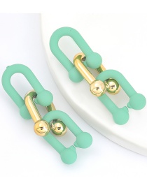 Fashion Green Resin Chain Geometric Multilayer Earrings