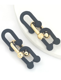 Fashion Black Resin Chain Geometric Multilayer Earrings