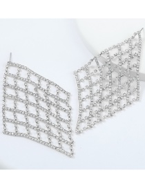 Fashion Silver Claw Chain Diamond Mesh Alloy Diamond Earrings