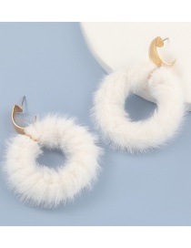 Fashion White Round Pile Alloy Earrings