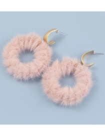 Fashion Pink Round Pile Alloy Earrings