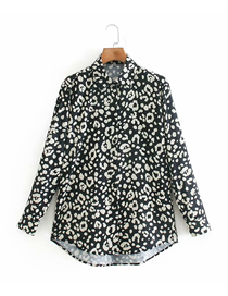 Fashion Printing Printed Leopard Print Long Sleeve Shirt Top
