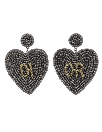 Fashion Silver Rice Beads Love Alloy Letter Or/di Earrings