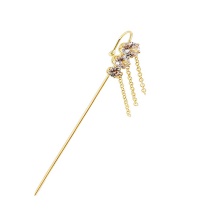 Fashion Golden 12 Real Gold-plated Diamonds Geometric Piercing Around The Ear Bone Clip
