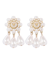 Fashion Golden Alloy Pearl Earrings