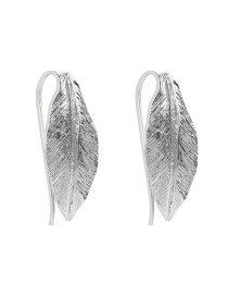 Fashion White K Alloy Leaf Earrings
