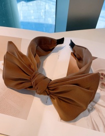 Fashion Coffee Color Big Bow Fabric Solid Color Broad-brim Hair Band