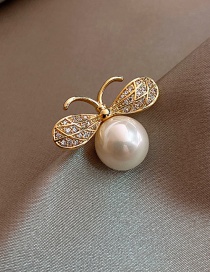 Fashion Bee Brooch Flower Pearl And Diamond Alloy Geometric Brooch