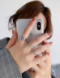 Fashion Silver Geometric Shape Alloy Open Ring Set