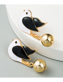 Fashion Black Peace Bird Alloy Drip Earrings