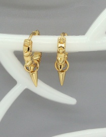 Fashion A Thorn Micro-set Zircon Animal Shooting Star Real Gold Plated Geometric Earrings