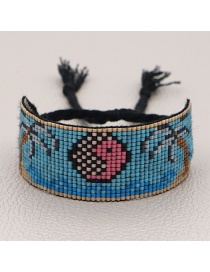 Fashion Blue Sun Rice Beads Handmade Beaded Coconut Tree Bracelet