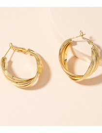 Fashion Golden C-shaped Twisted Hoop Earrings