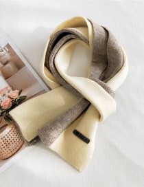 Fashion Kami Two-color Stitching Knitted Long Thick Double-sided Scarf