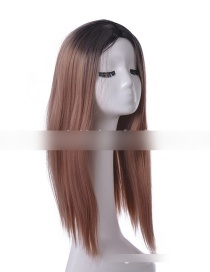 Fashion Gradient Gradient Color Long Straight Hair Wig Full Headgear