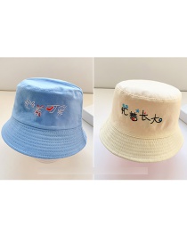 Fashion Cute Blue+beige Children's Double-sided Letter Printing Anti-sack Hat