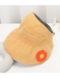Fashion Lemon Yellow Children's Daisy Empty Top Sunscreen Fisherman Hat