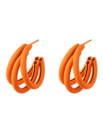 Fashion Orange Alloy Multilayer C-shaped Earrings