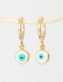 Fashion Golden White Dripping Eyes And Earrings