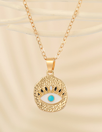 Fashion Color Eyelashes Alloy Diamond Eye Necklace