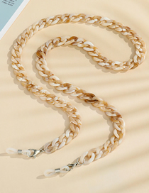 Fashion Beige Acrylic Leopard Print Chain Halter Neck Glasses Chain