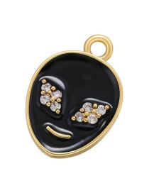 Fashion Black Micro-inlaid Zirconium Drop Oil Alien Diy Necklace Accessories