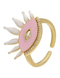 Fashion Pink Micro-inlaid Zirconium Drip Oil Eyelash Ring