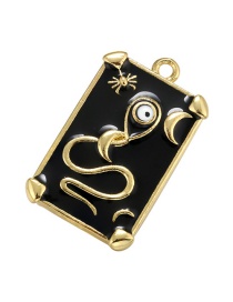 Fashion Golden Black Drop Of Oil Copper Drip Oil Rectangular Eyes Diy Accessories
