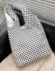 Fashion Black And White Dots Printed Large-capacity Canvas Bag