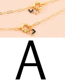 Fashion A 26 Letters Multi-layer Necklace With Copper Inlaid Zircon
