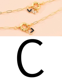 Fashion C 26 Letters Multi-layer Necklace With Copper Inlaid Zircon