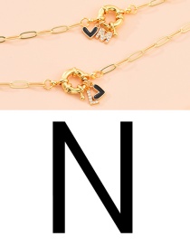 Fashion N 26 Letters Multi-layer Necklace With Copper Inlaid Zircon