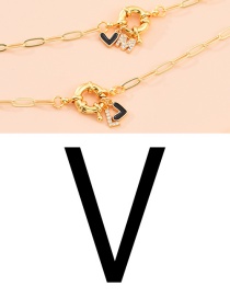 Fashion V 26 Letters Multi-layer Necklace With Copper Inlaid Zircon