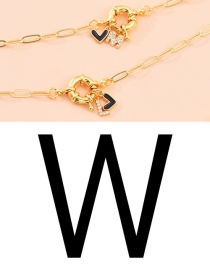 Fashion W 26 Letters Multi-layer Necklace With Copper Inlaid Zircon