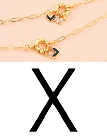 Fashion X 26 Letters Multi-layer Necklace With Copper Inlaid Zircon