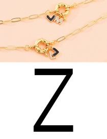 Fashion Z 26 Letters Multi-layer Necklace With Copper Inlaid Zircon