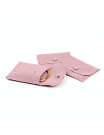 Fashion Pink (beaded Fleece) 8.5*10cm Flannel Snap Jewelry Bag