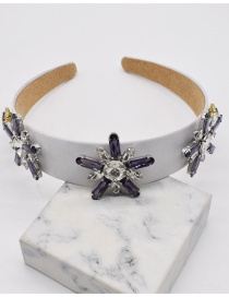 Fashion Style 2 Broad-brimmed Headband With Diamonds And Flowers