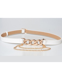 Fashion White Chain Tassel Belt Waist Chain