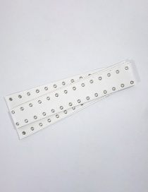 Fashion White Faux Leather Perforated Wide Belt