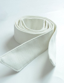 Fashion White Velvet Cloth Tied With Wide Belt