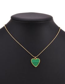 Fashion Green Stainless Steel Love Necklace