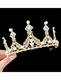 Fashion 12#golden Three-dimensional Big Crown Children's Alloy Geometric Crown Headband